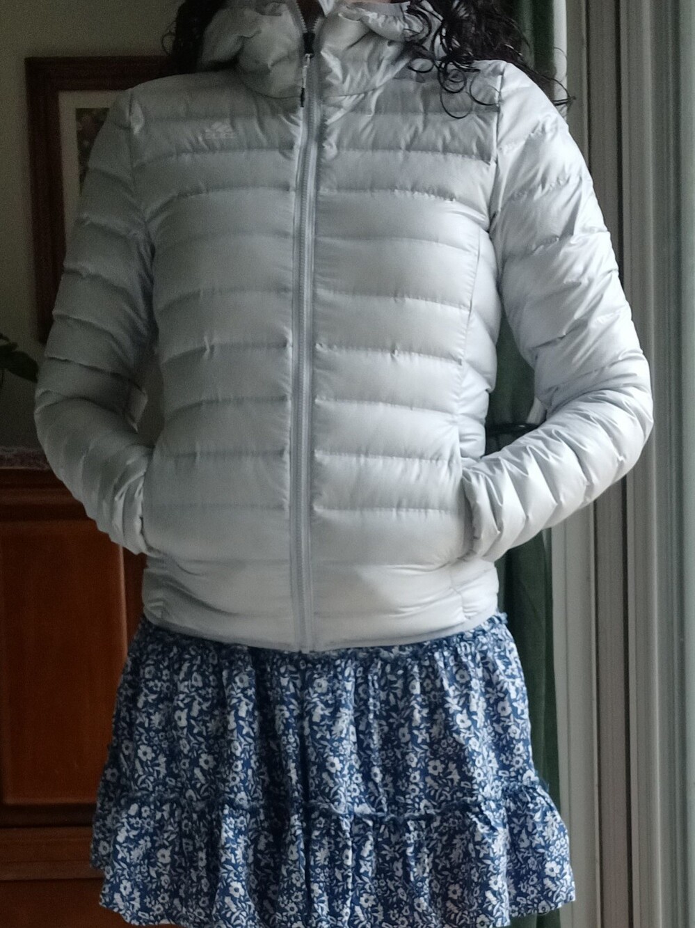 π 3/$15 π Adidas Women's Light Blue Hooded Varilite Down Jacket - Picture 16 of 16
